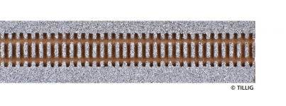 TILLIG 86559 - H0 Gleisbettung Elitegleis hell (grau), Länge 950 mm für Flexgleis (Holzschwellen)